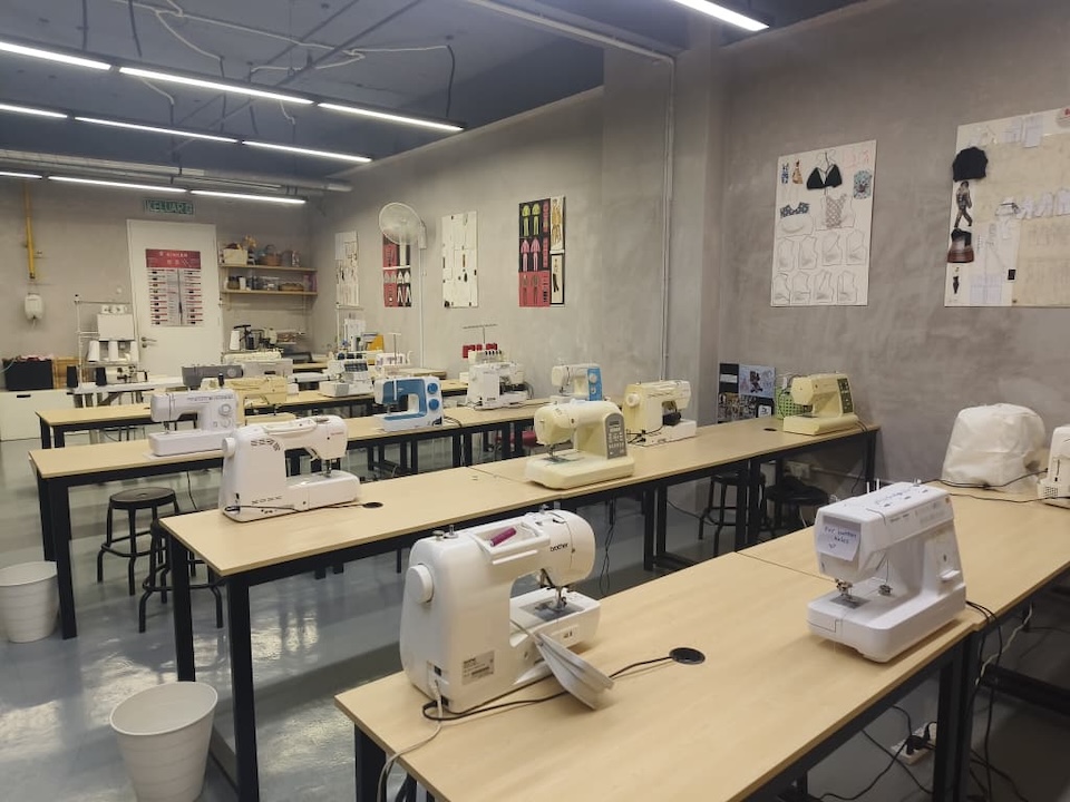 Fashion design and pattern making class at INT Sewing School, Petaling Jaya